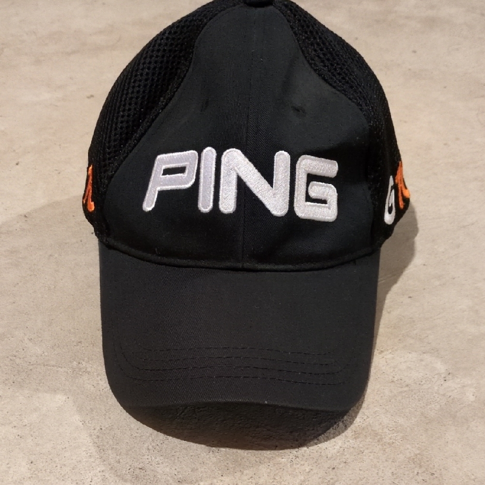 PING Black Cap with Orange Details